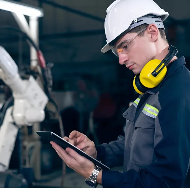 Workers using software